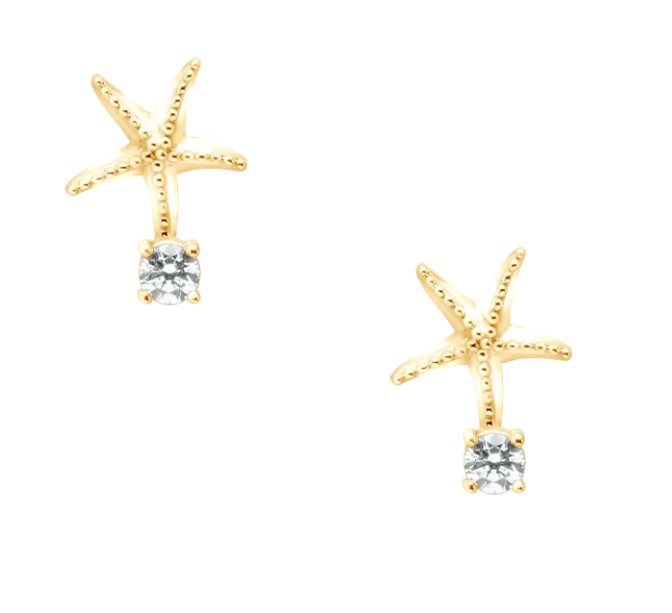 Anting Emas Simple Elegan Berbentuk Bintang Laut yang Manis