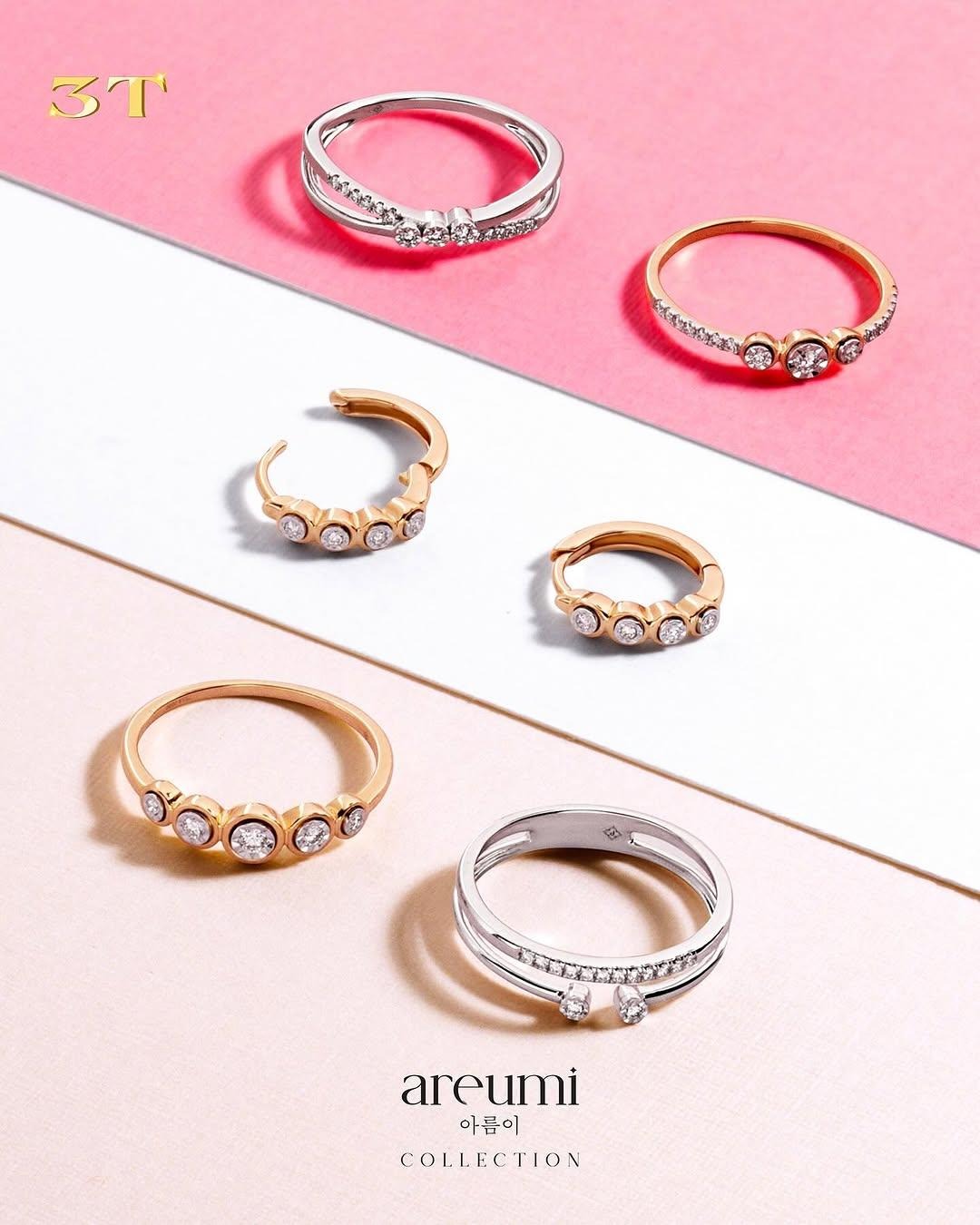 Ragam Model Cincin Emas 18K Areumi untuk Padu-Padan Gaya Harian