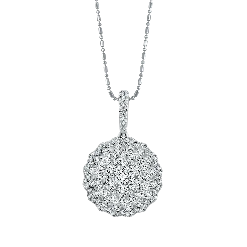 Liontin Emas Putih dengan Hiasan Full Berlian