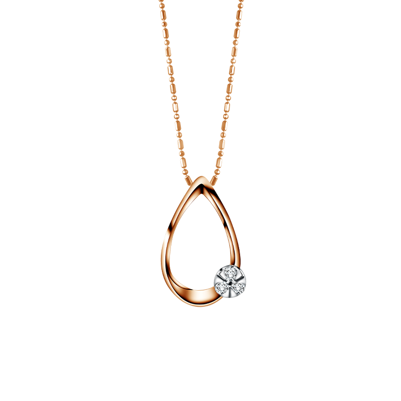 Kalung Rose Gold dengan Liontin Teardrop