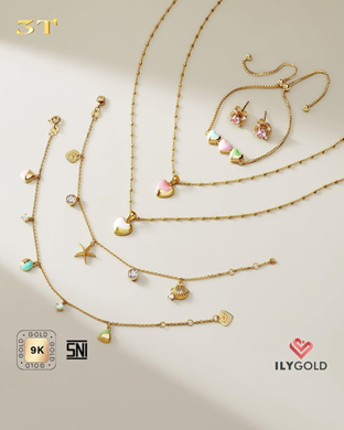 Desain ILY Gold yang simple, modern, dan timeless