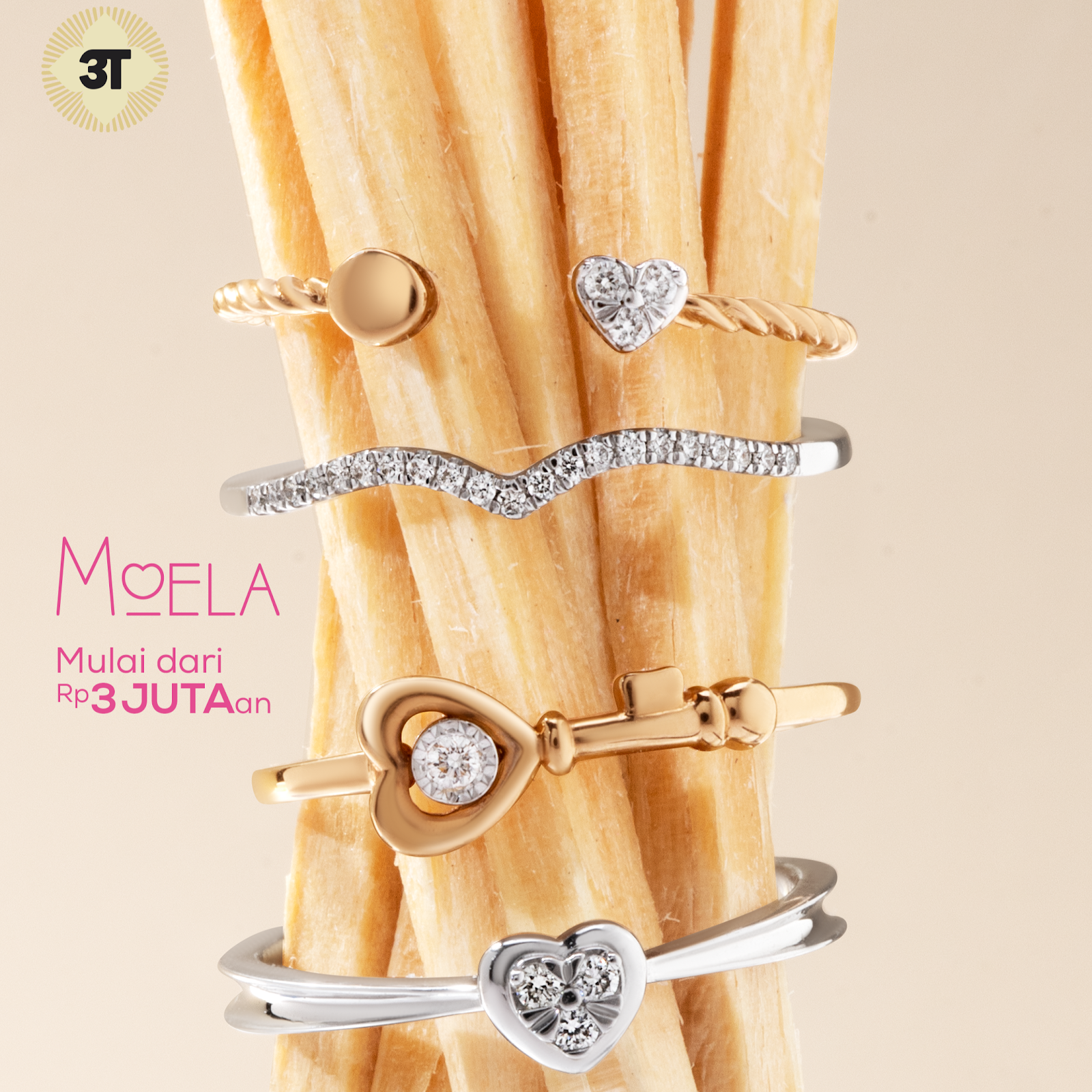 Elegan dengan cincin berlian modern minimalis