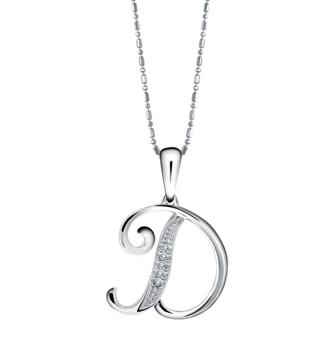 Liontin Initial Kursif D Hadiah Personal Untuk Valentine