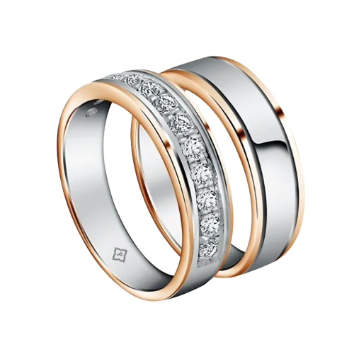 Perpaduan Two-tone yang Mewah dalam Cincin Kawin Kanchana