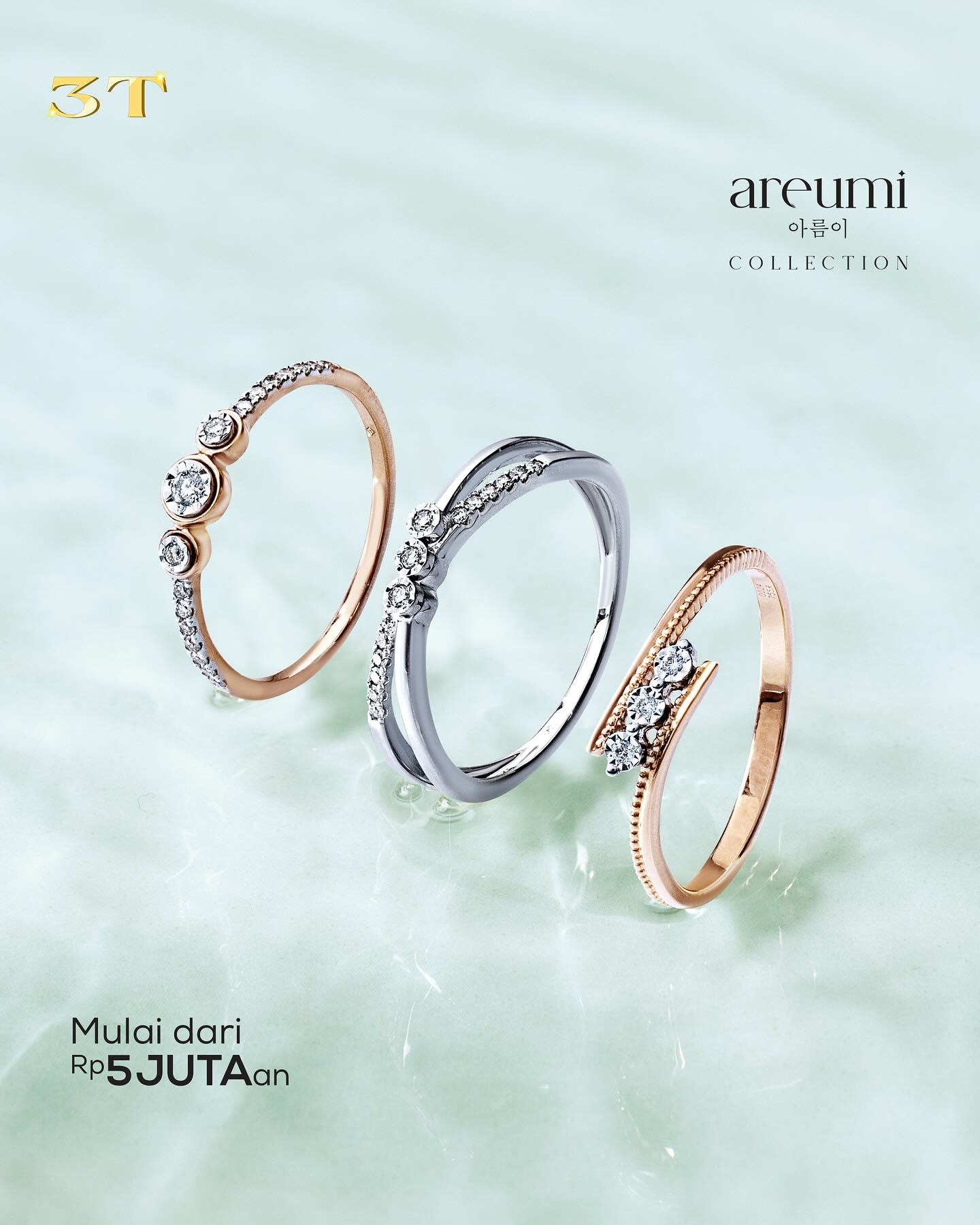 Permanis Tampilan dengan Koleksi Cincin Emas 18K dengan Tatahan Berlian dari Areumi