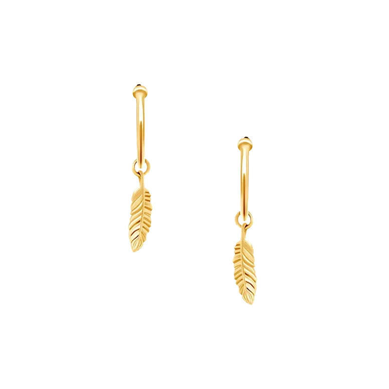 Love Letter Feather Huggie Earrings