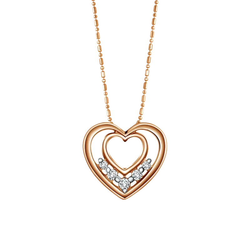 Liontin Hati Ayesa memesona dengan detail double heart