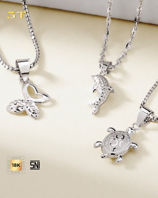 Koleksi kalung emas dengan liontin berdesain hewan