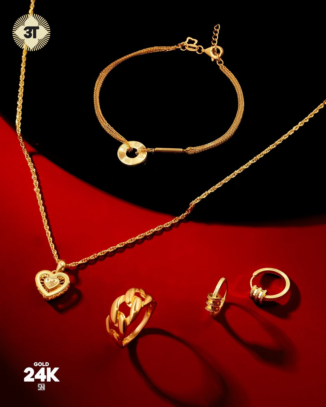 Rangkaian Perhiasan Yellow Gold dengan Kilau yang Bold