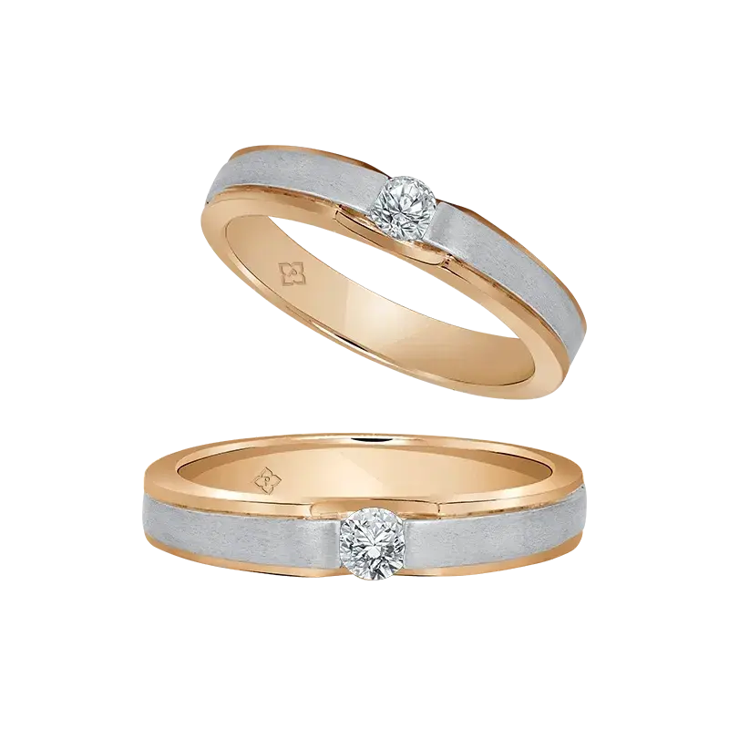 Model Wedding Rings Perpaduan Dua Warna Emas yang Elegan