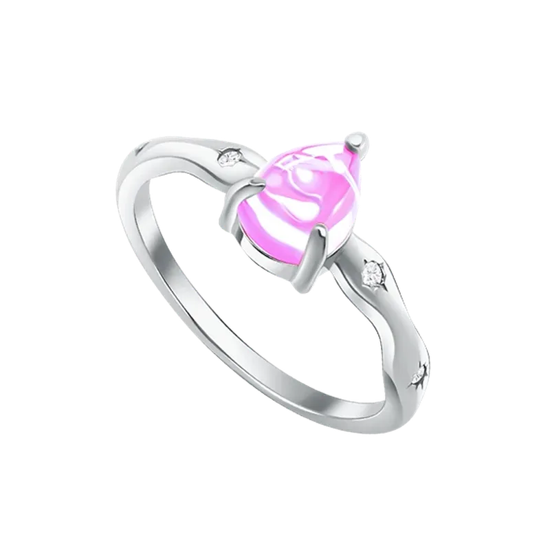 Spectrum of Pink Beach Tearsrop Pink dengan berlian ideal untuk gaya street style