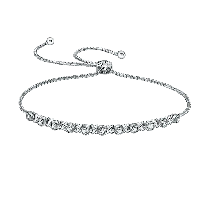 Pesona Aksen Lekukan Modern dalam Balutan Gelang Emas Putih 18K