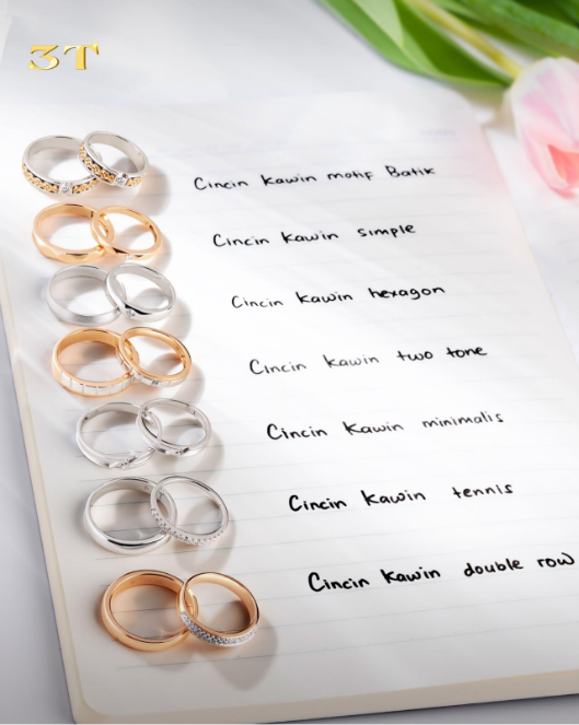 Cincin Nikah dengan Motif Serasi Lambangkan Persatuan Suci dari 2 Karakter yang Berbeda