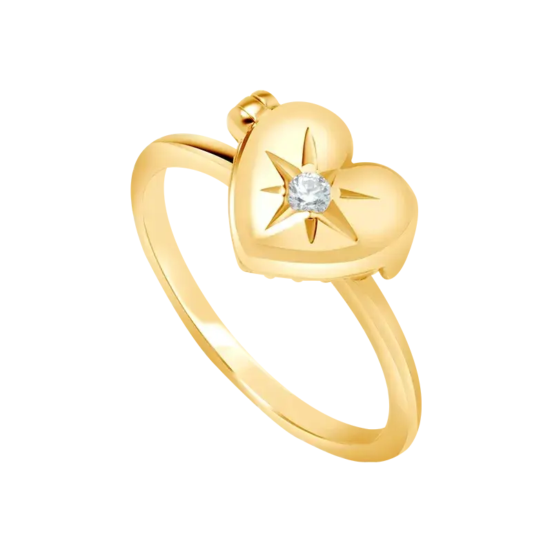 Cincin Love Letter Locket Berhiaskan Hati dan Bisa Dibuka dan Tutup
