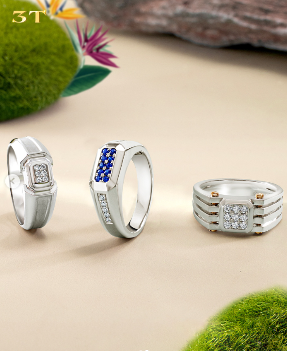 Cincin Berlian Pria Detail Geometris Untuk Tampilan Berkelas Masa Kini