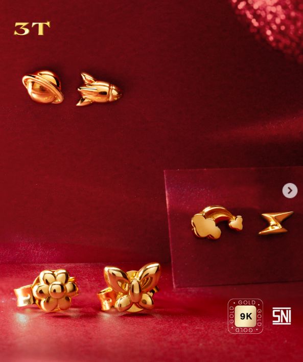 Sentuhan Manis untuk Si Kecil lewat Anting Emas 9K