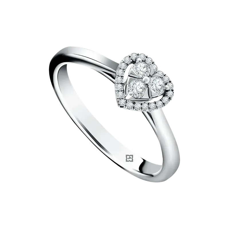 Cincin Hearthsopille Berhiaskan Berlian Berbentuk hati