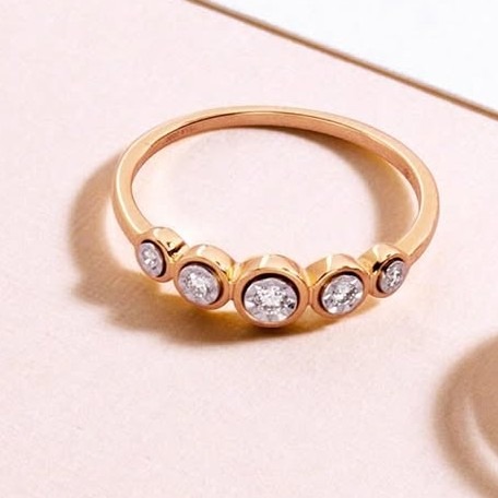 Cincin Rose Gold Dihiasi Gelembung Berlian