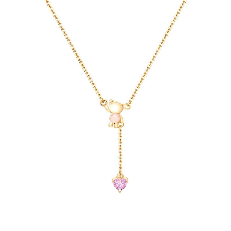 Nuansa cheerful dari kalung TEDDY ILY Gold yang manis untuk anak muda
