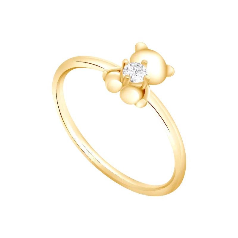 TEDDY Single Bear Ring yang menggemaskan mempermanis gaya busana daily Anda