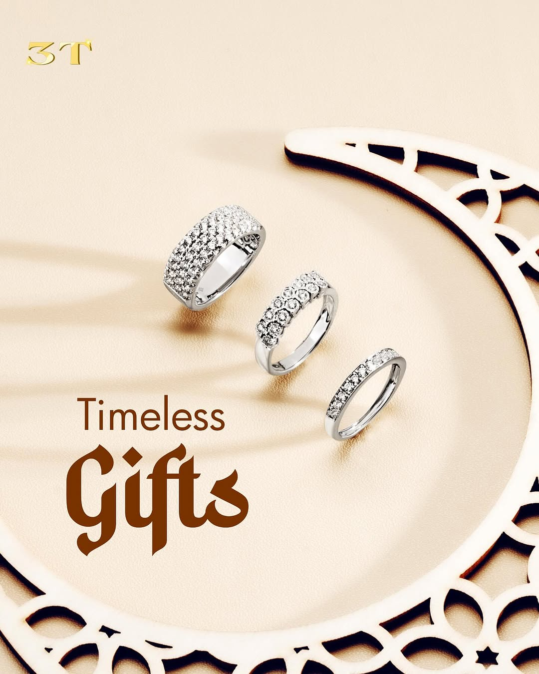 Koleksi Cincin White Gold Berhiaskan Berlian Tennis