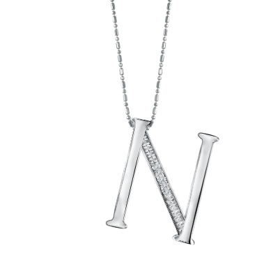 Keindahan Liontin Initial Kursif "N" Untuk Hadiah