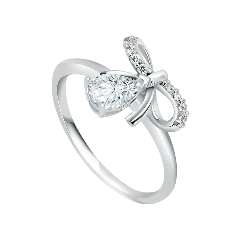 Cincin HERS dengan detail polished bertatahkan zirconia