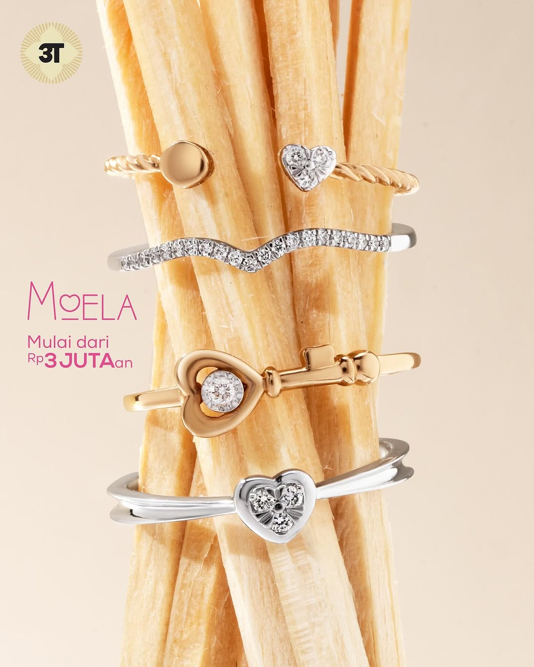 Kadar Emas MOELA 18K Ideal untuk Cincin Berlian