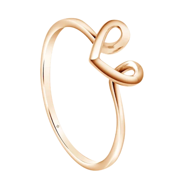 Cincin Emas Rose Gold dengan Desain Love Infinity
