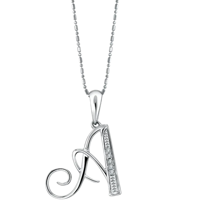 Liontin Initial Kursif "A" Hadiah Unik Untuk Kekasih