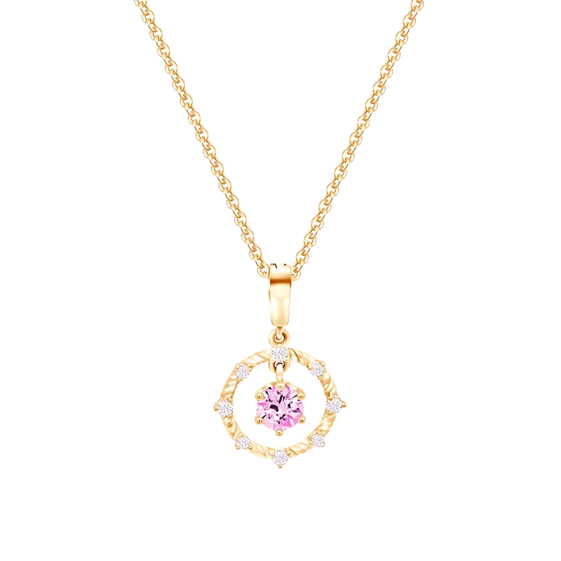Liontin Kalung Emas La Vie en Rose Floating Solitaire