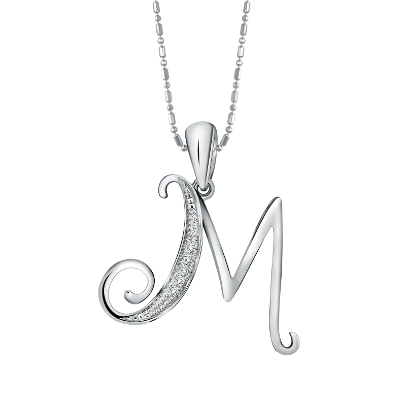 Lekukan Halus dari Desain Liontin Inisial Kursif The Palace Jeweler yang Cocok untuk Setiap Gaya
