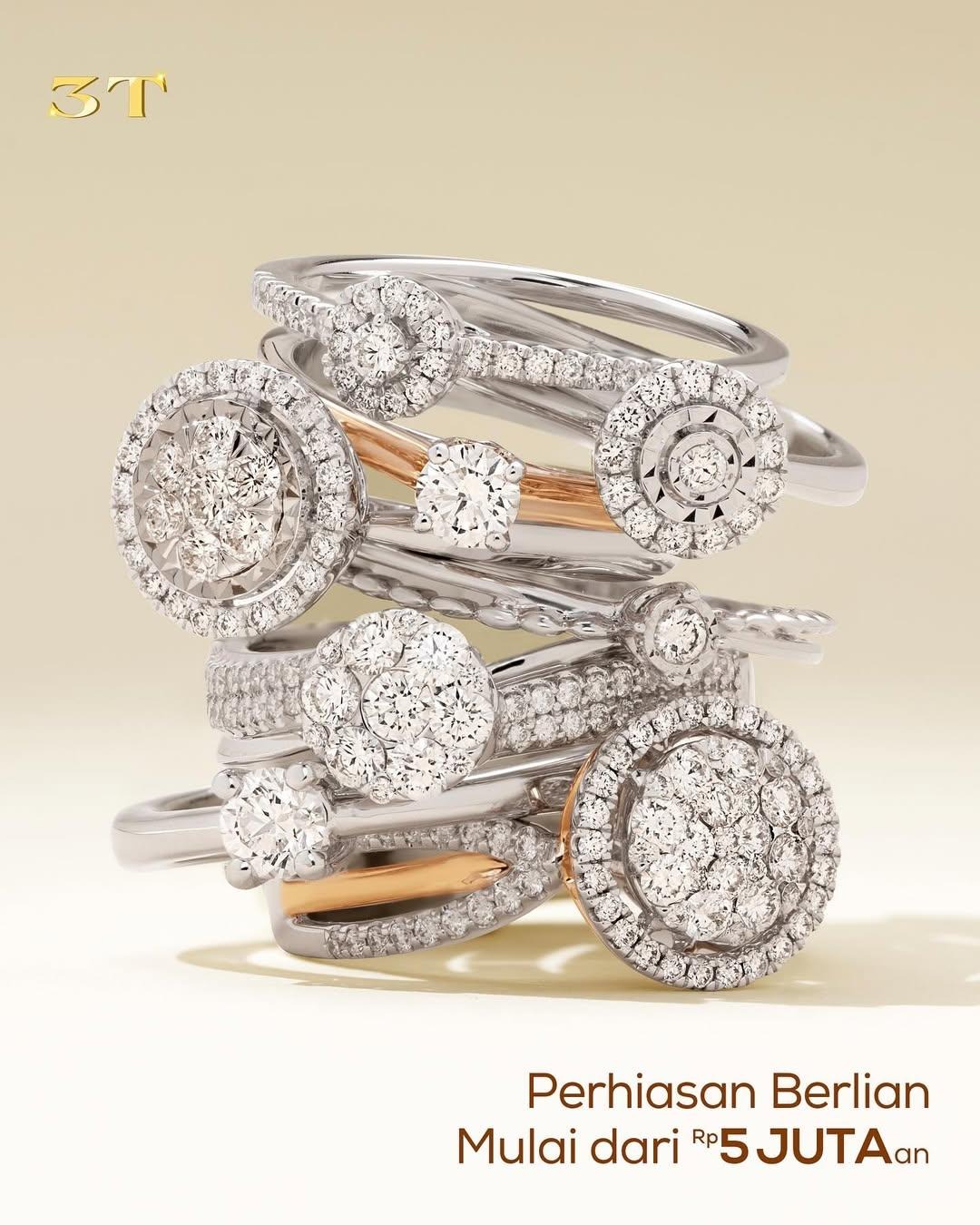 Persembahan model cincin emas terbaru bertabur berlian dari The Palace Jeweler