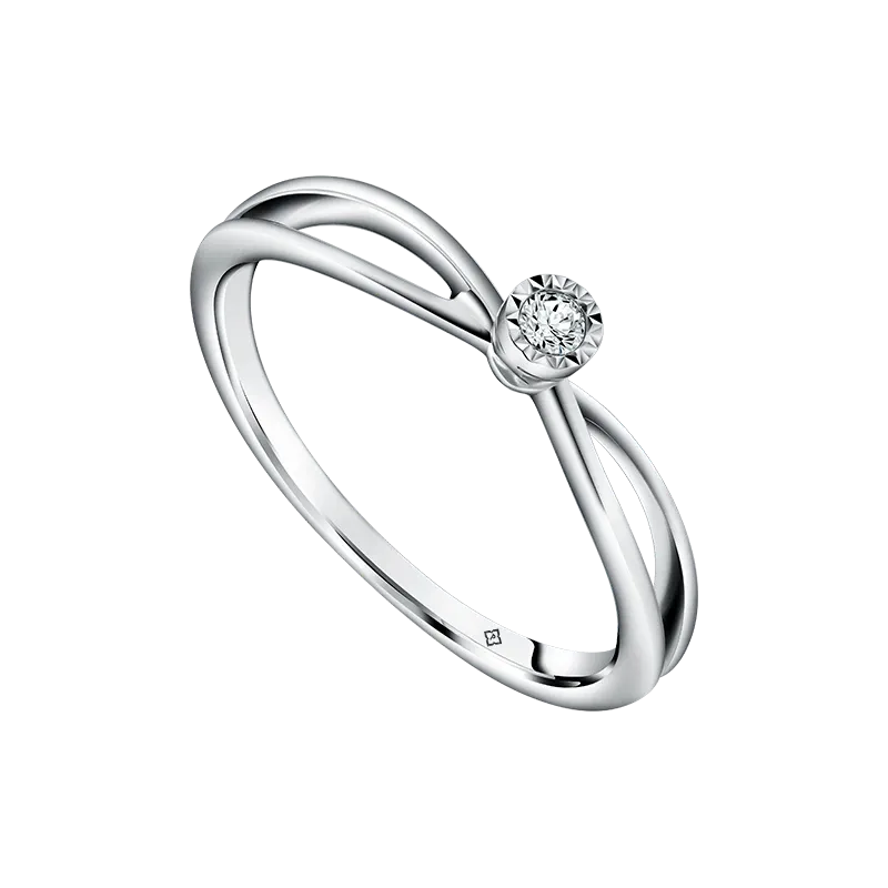 Cincin Emas Putih MOELA Kamoela Selene yang Anggun dan Timeless