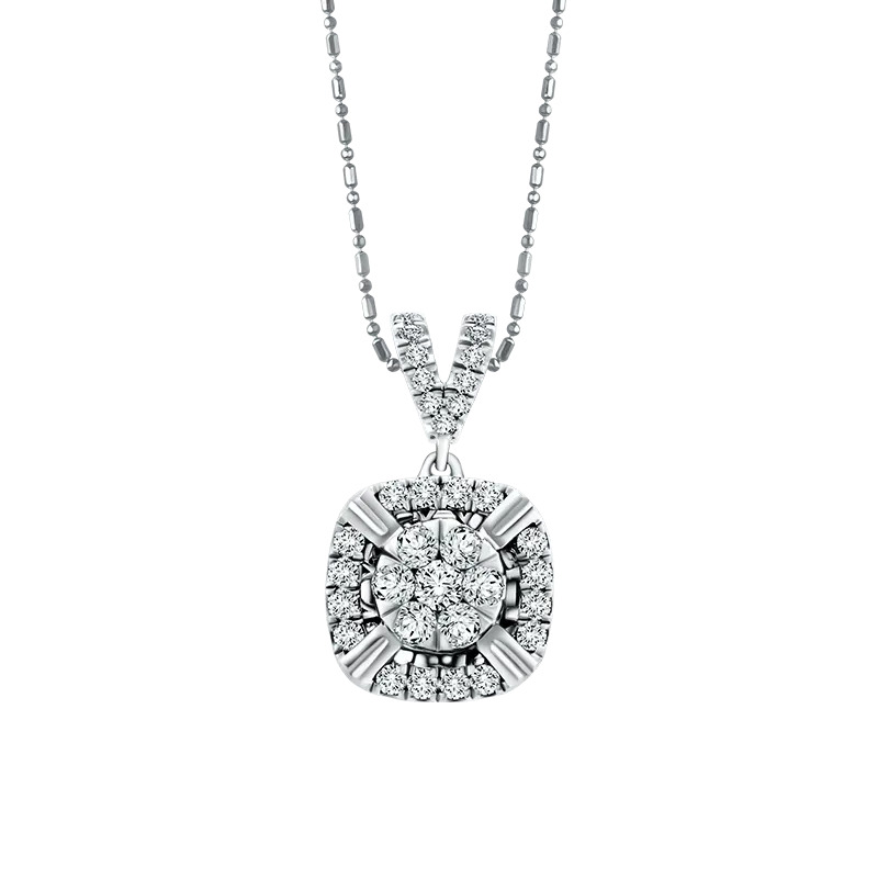 Liontin Sevara dengan Berlian Cluster yang Elegan Mewah