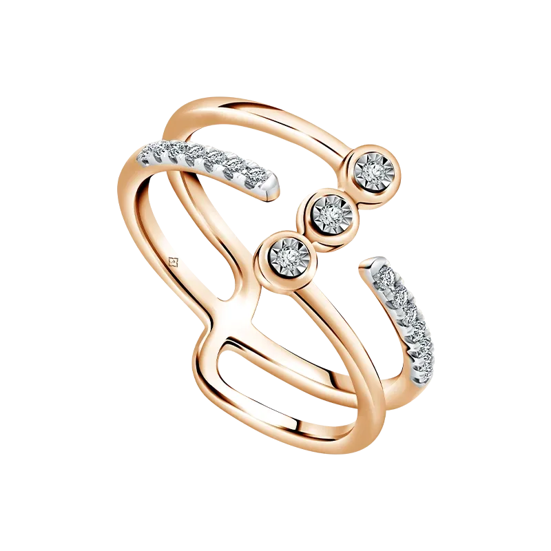 Estetika Menawan dari Cincin Rose Gold Bubble 3 Layer