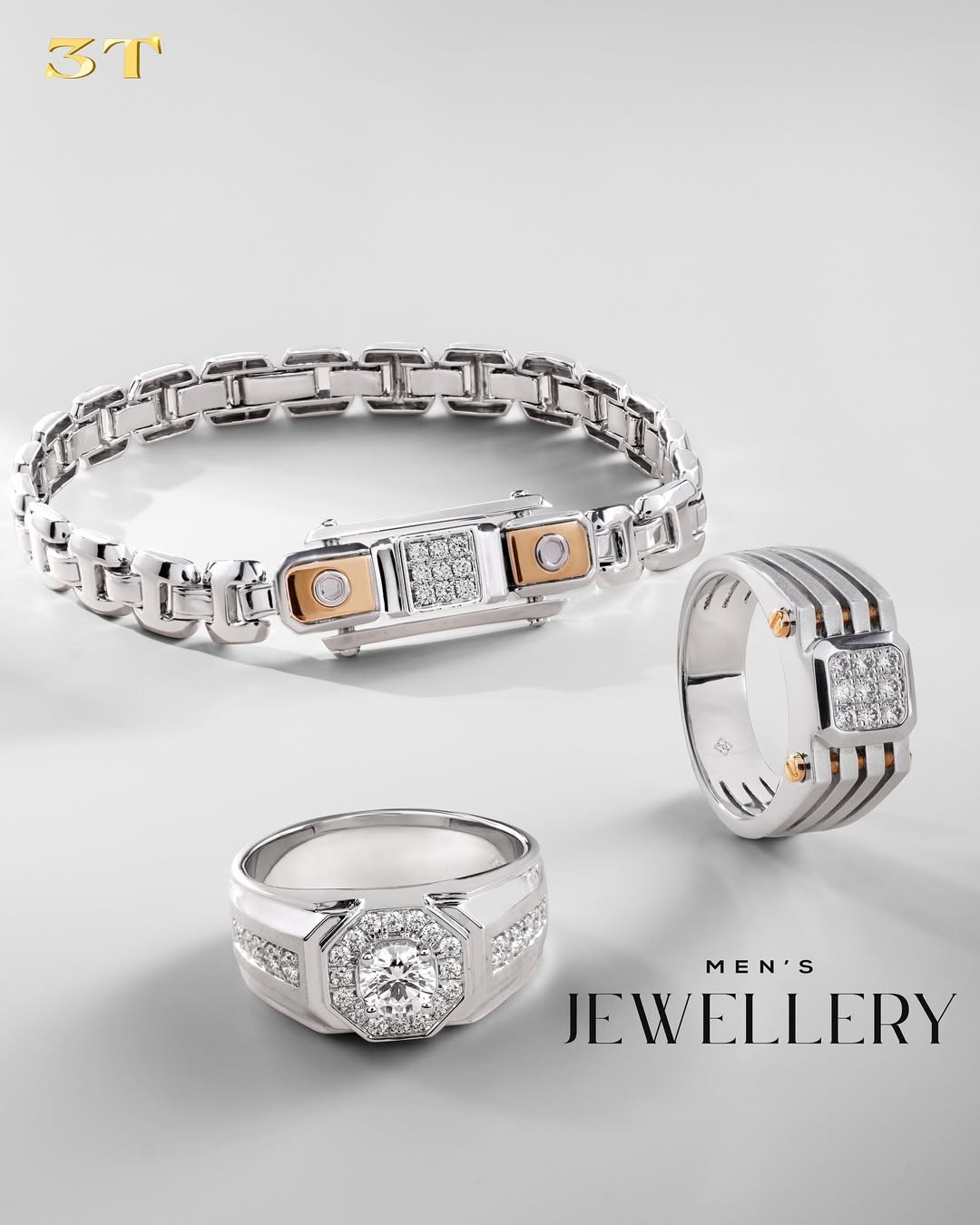 Cincin dan Gelang Pria Elegan untuk Hadiah Ulang Tahun Pernikahan ke-10