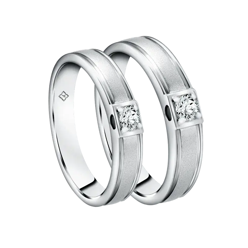 Model Stacking yang Timeless Wedding Rings Emas Putih