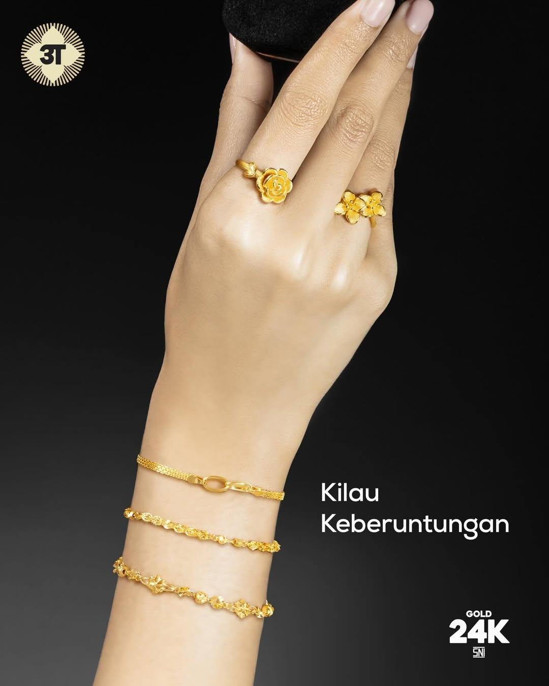Keindahan Gelang Emas 24 Karat Buat Penampilan Semakin Elegan dan Memukau