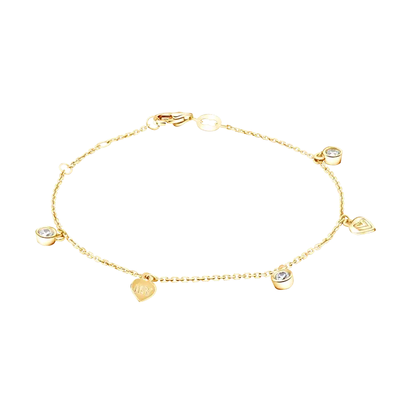 Struktur RIngan dan Estetik Charm Gelang Emas 9K