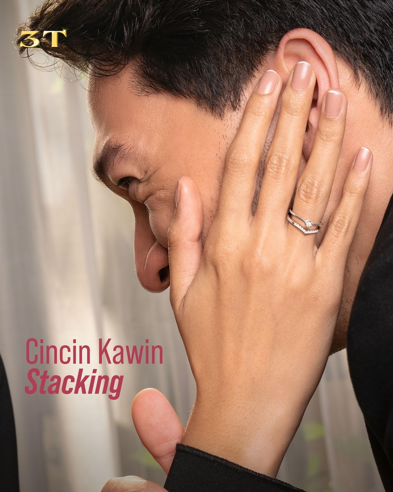3 in 1 Ring, cincin kawin model stacking yang menarik hati