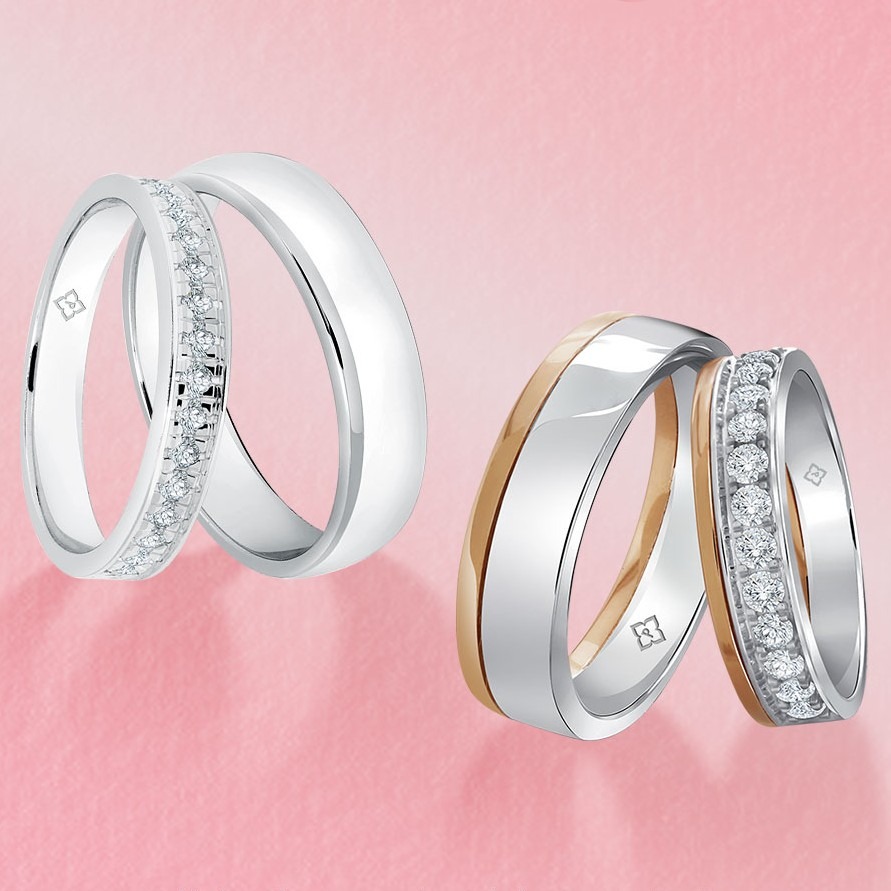 Kilauan elegan cincin kawin berlian tenis Wedding Ring Collection dari The Palace Jeweler