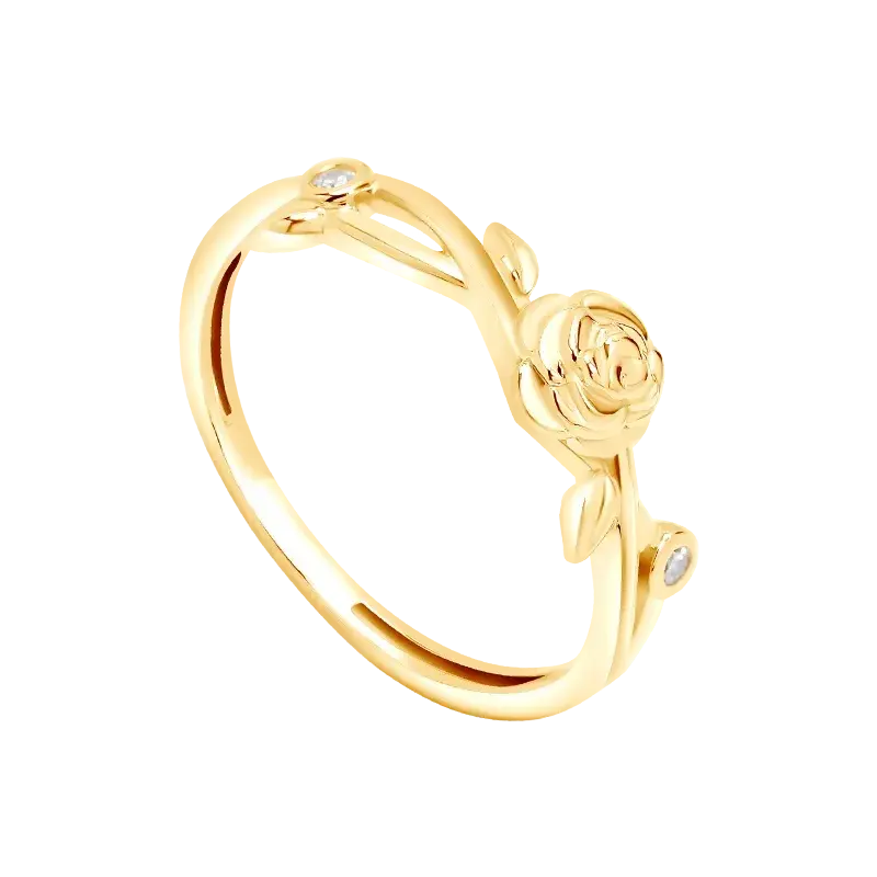Cincin Emas Love Letter Rose untuk Tampilan Feminin