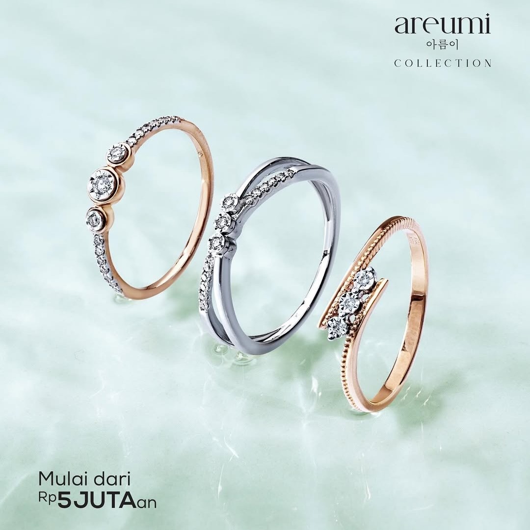 Cincin Emas Berhiaskan Berlian Korean Vibes