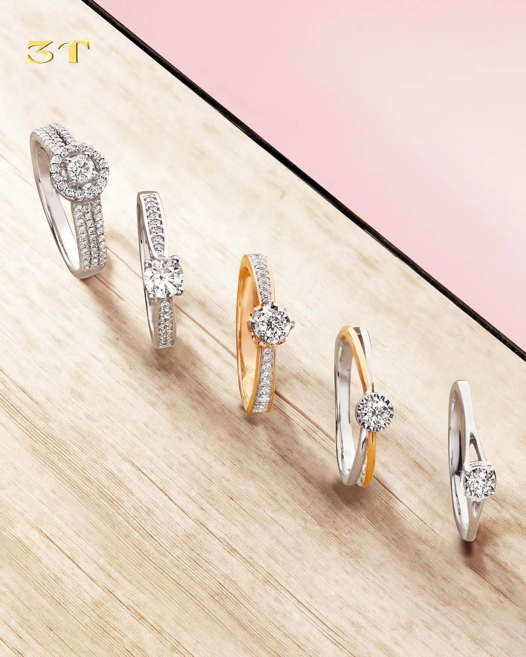 Kilau berlian pada koleksi cincin tunangan dari The Palace Jeweler