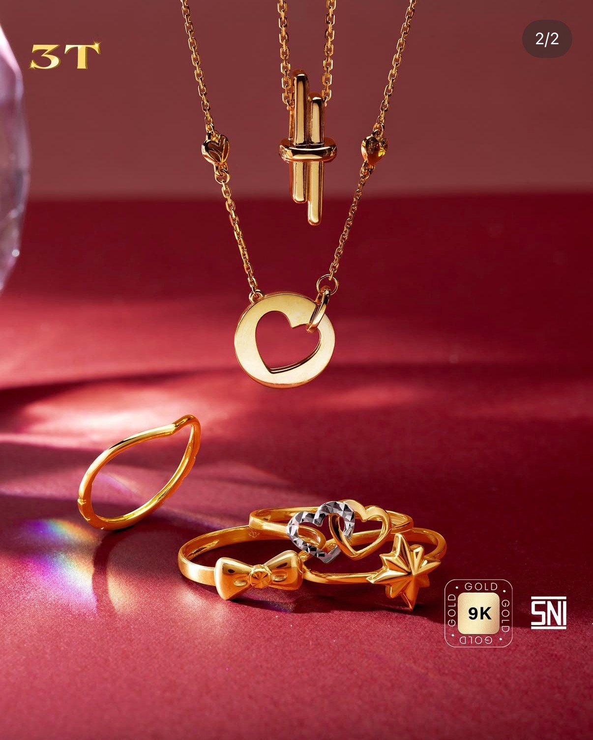 Lambang Cinta Abadi Cincin Mini Desain Pita dan Kelopak Hati