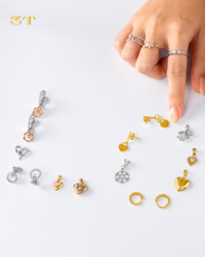 Cincin dan Anting Emas 9K dari Koleksi ILY Gold