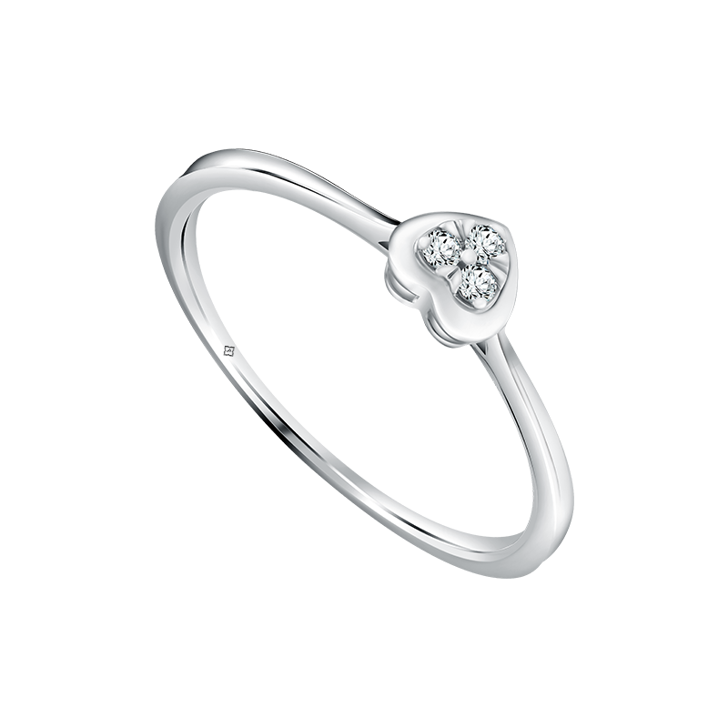 Cincin Emas Putih MOELA Bermoela Halo dengan Sentuhan Manis