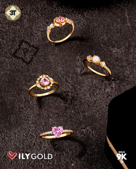 ILY Gold 9K, Pilihan Cincin Modern dengan Design Playful untuk Para Remaja Modern