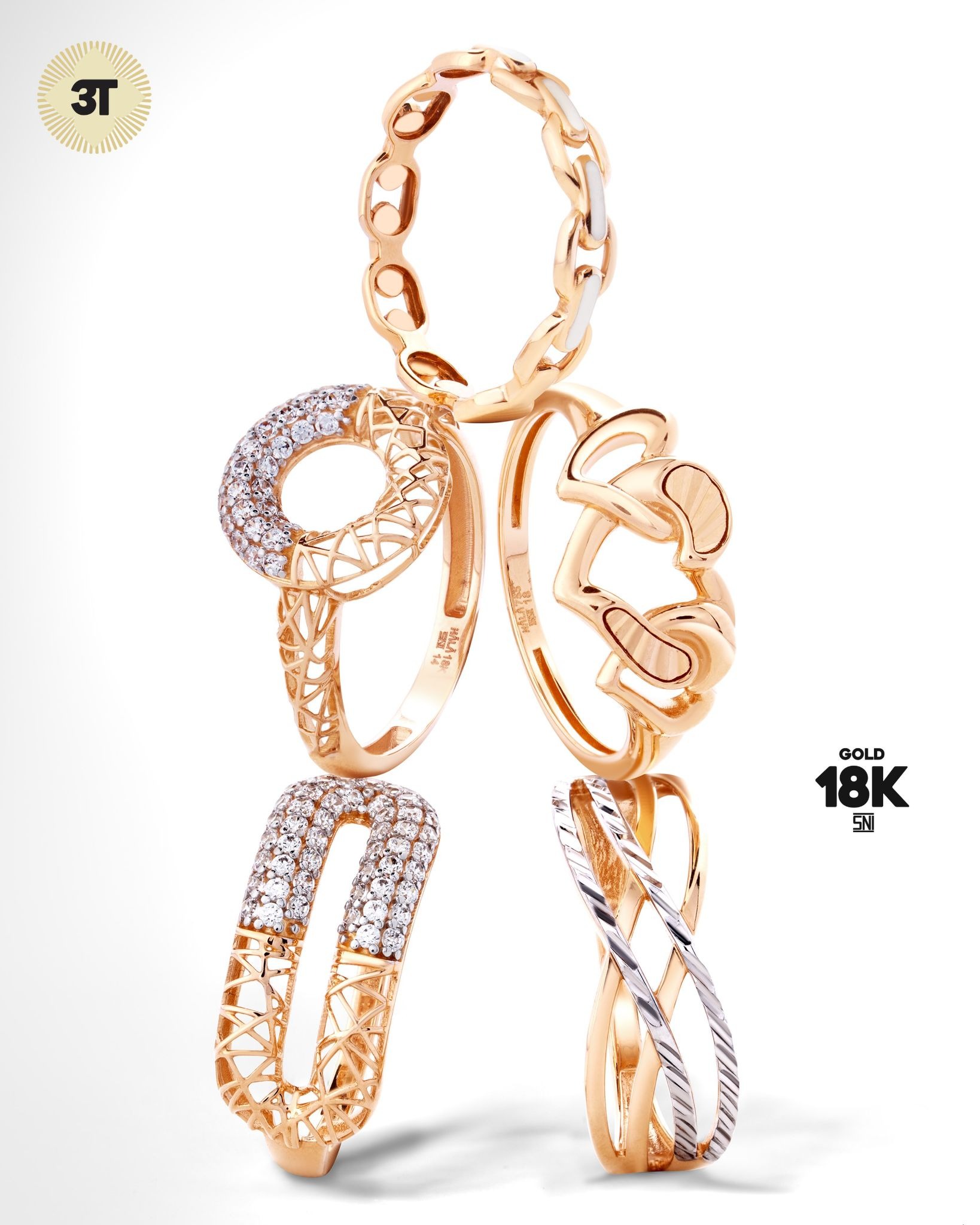 Cincin Emas Model Terbaru Bergaya Modern Bagi Penggemar Style Modis